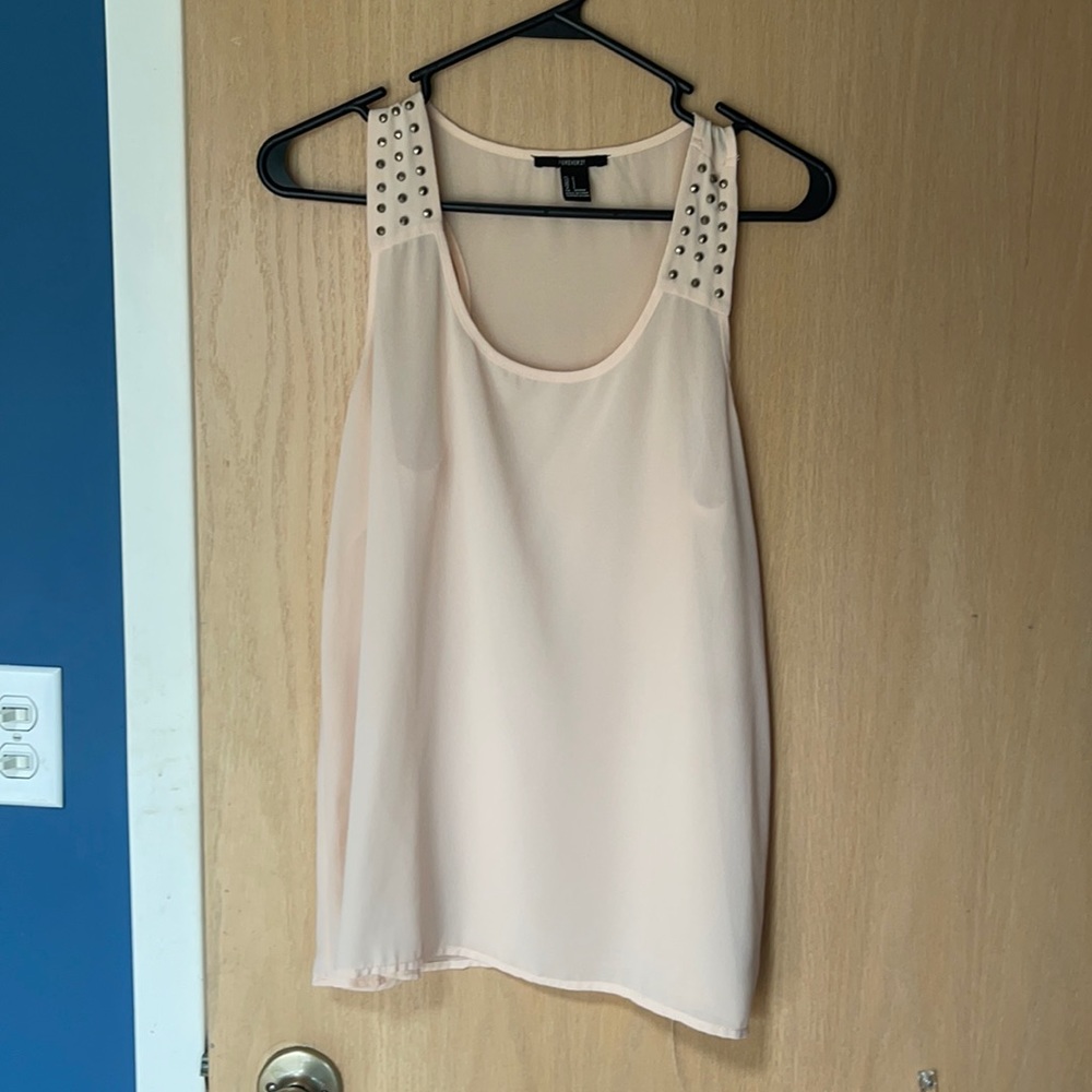 Sheer pink studded top